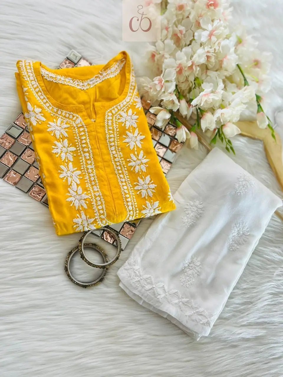 Rayon Ghaspatti Work Kurti - Chikankari official