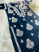 Rayon Ghaspatti Work Kurti - Chikankari official