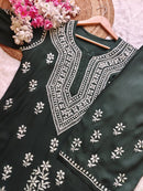 Rayon hand big embroidered 2pc set - Chikankari official