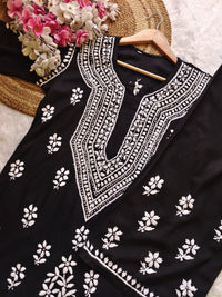 Rayon hand big embroidered 2pc set - Chikankari official