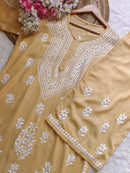 Rayon hand big embroidered 2pc set - Chikankari official