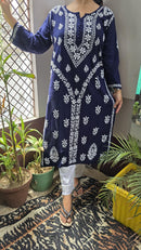 Rayon Hand heavy Work Kurti With pant - Chikankari official