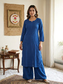 Rayon Heavy work embroidered tone to tonr kurta - Chikankari official