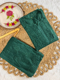 Rayon Heavy work embroidered tone to tonr kurta - Chikankari official