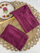 Rayon Heavy work embroidered tone to tonr kurta - Chikankari official