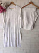 Rayon Highquality Finest White embroidered KurtaSet - Chikankari official