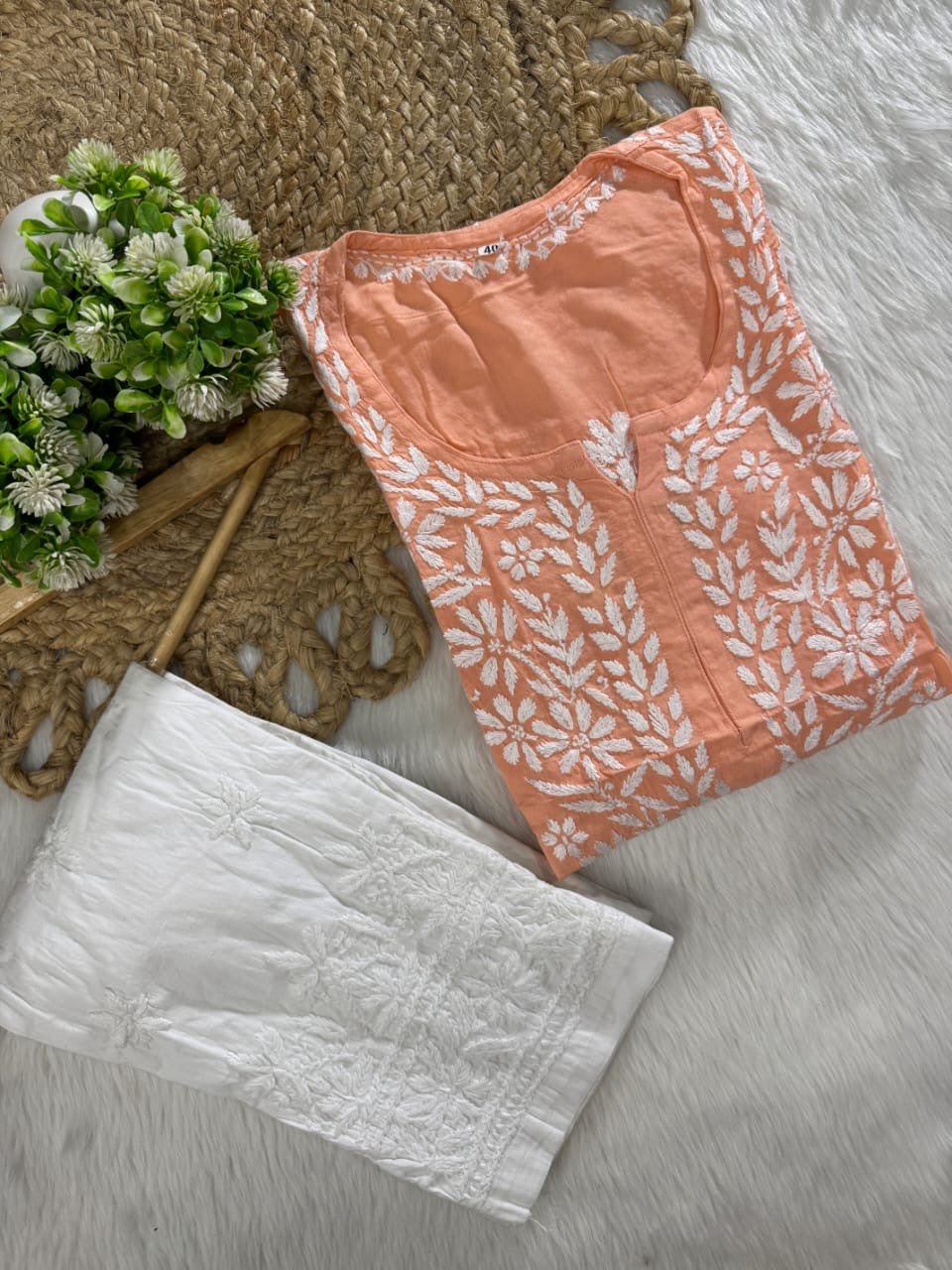 Rayon Long Chikan Kurtas - Chikankari official