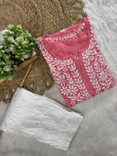 Rayon Long Chikan Kurtas - Chikankari official