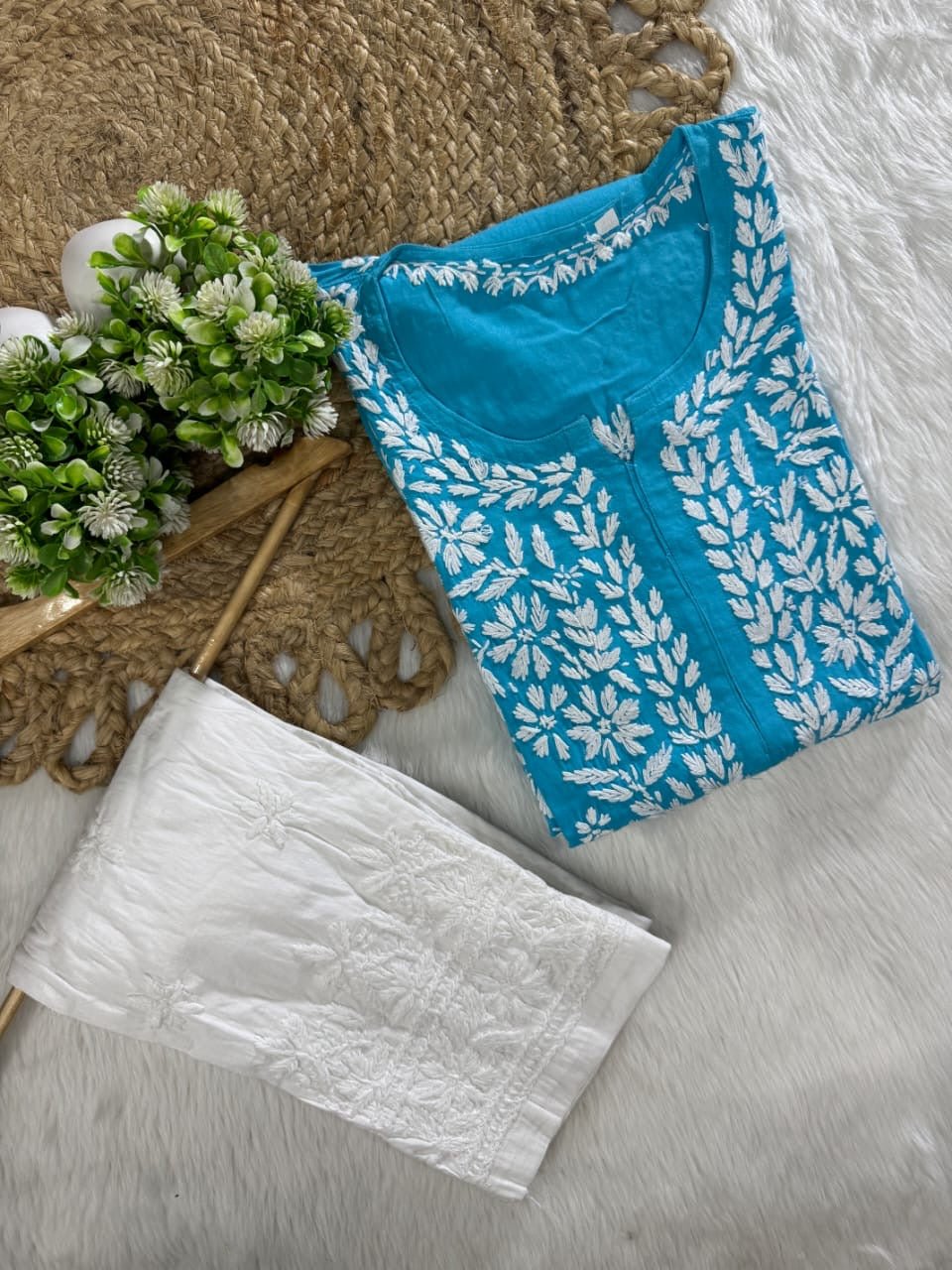 Rayon Long Chikan Kurtas - Chikankari official
