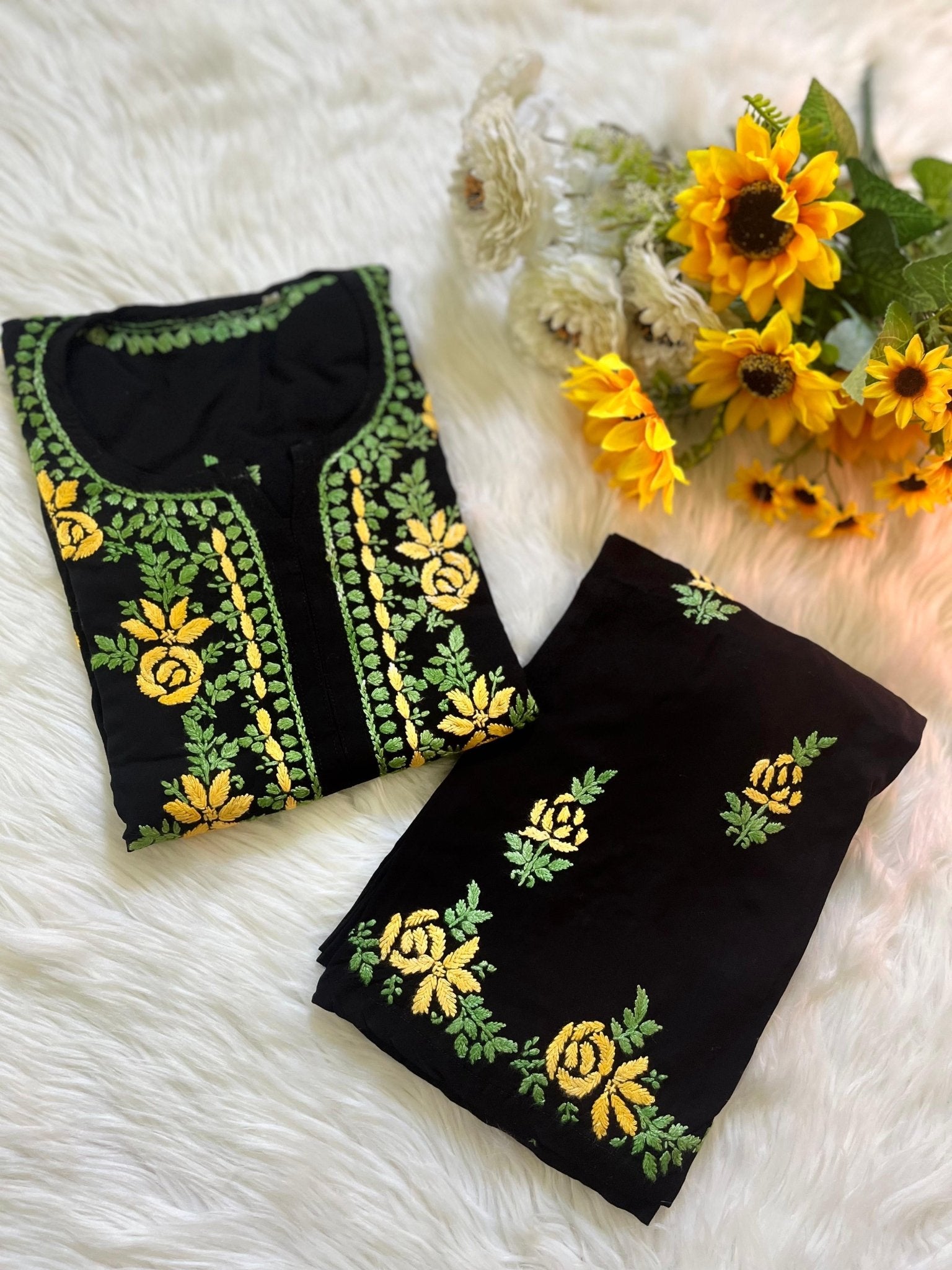 Rayon Multi Colour Thread Chikankari Co - ord set - Chikankari official