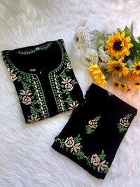 Rayon Multi Colour Thread Chikankari Co - ord set - Chikankari official