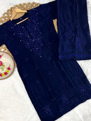 Rayon Muqaish Plazzo Combo - Chikankari official