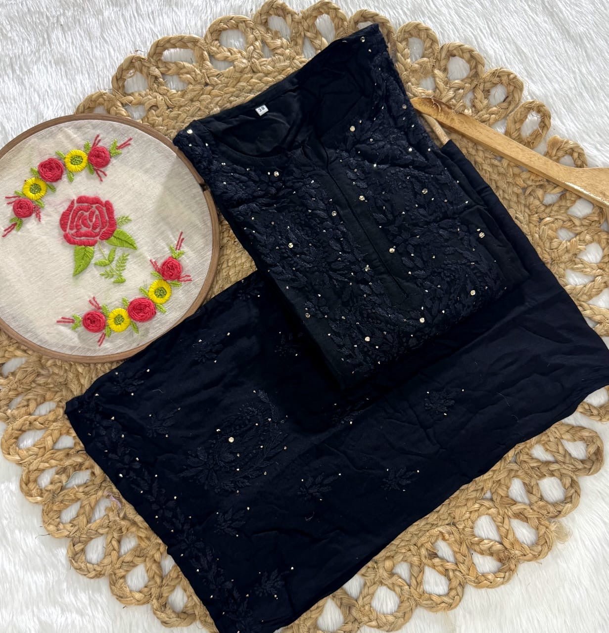Rayon Muqaish Plazzo Combo - Chikankari official