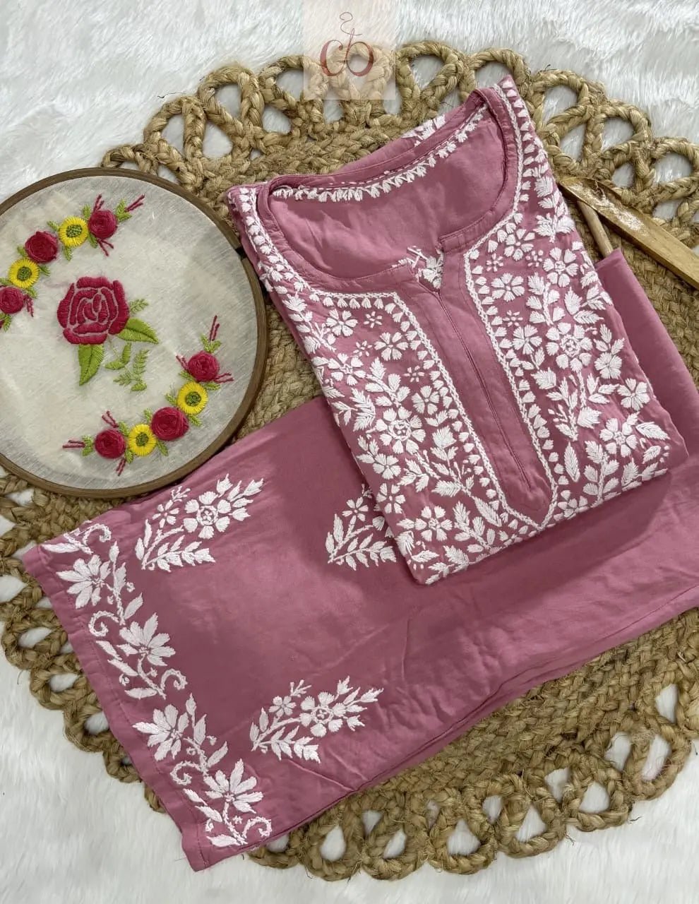 Rayon New Concept Chikankari combo ( Hand Embroidered ) - Chikankari official