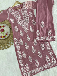 Rayon New Concept Chikankari combo ( Hand Embroidered ) - Chikankari official