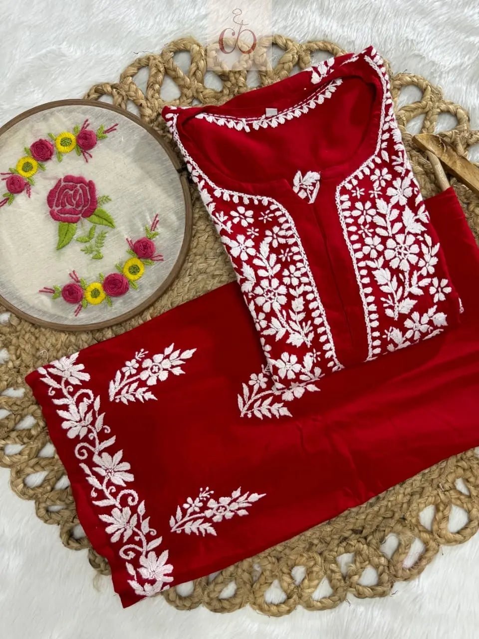Rayon New Concept Chikankari combo ( Hand Embroidered ) - Chikankari official