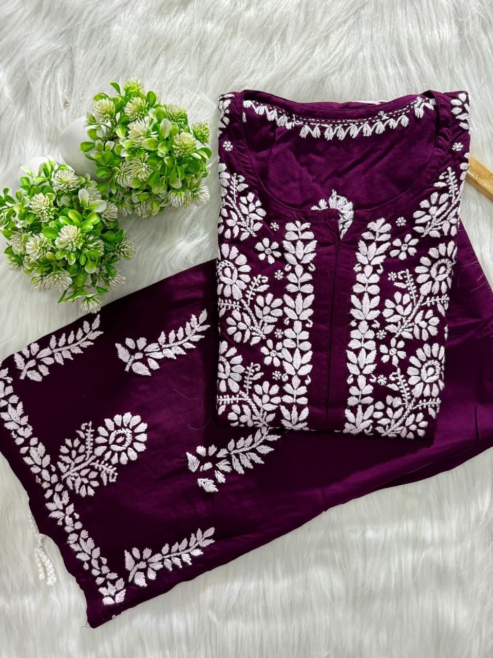 Rayon new concept Plazzo Combo - Chikankari official