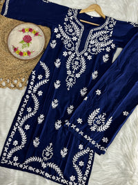 Rayon New Concept Plazzo Combo - Chikankari official