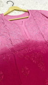 Rayon Ombre Soft Short Top - Chikankari official