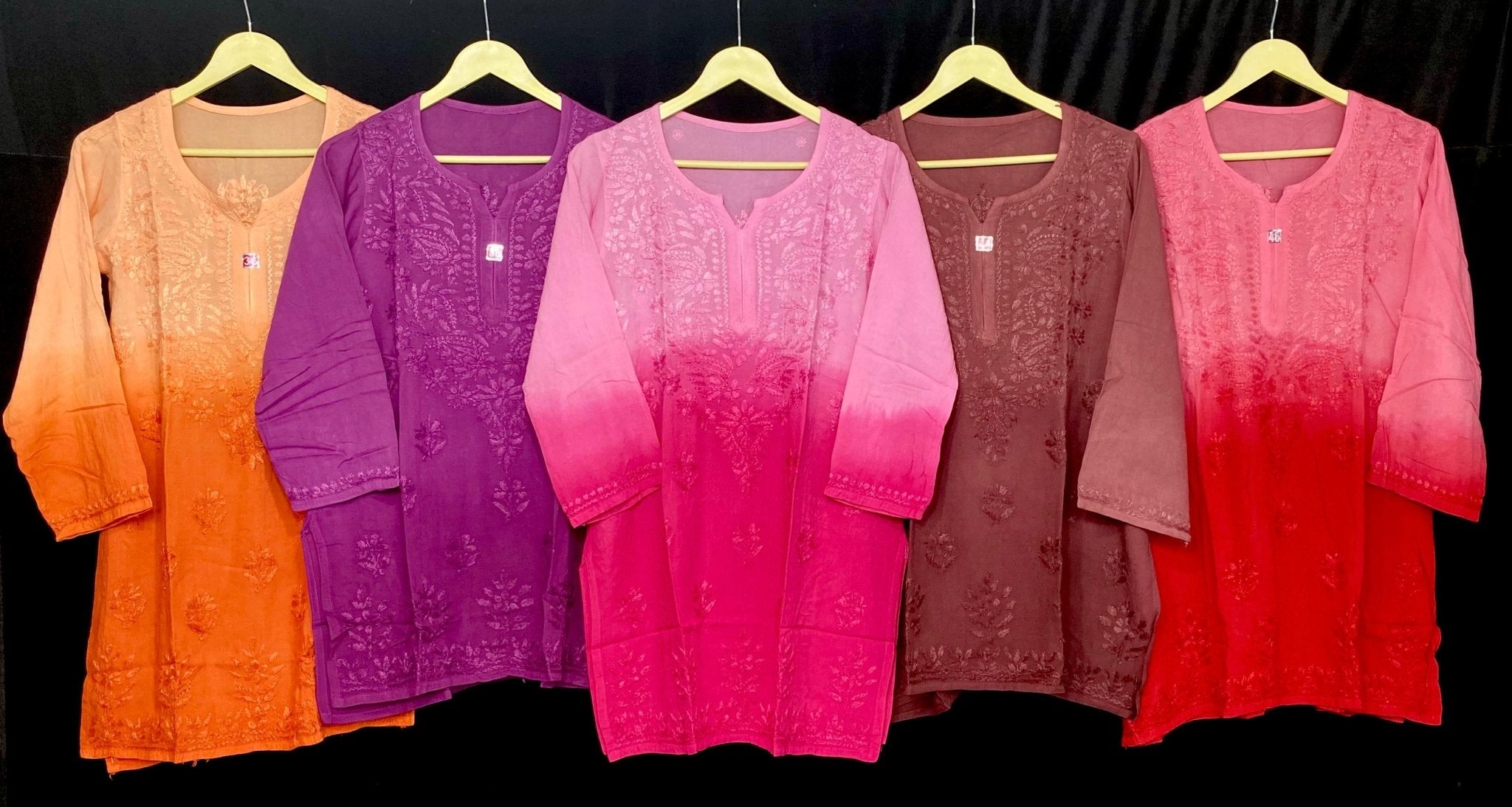 Rayon Ombre Soft Short Top - Chikankari official