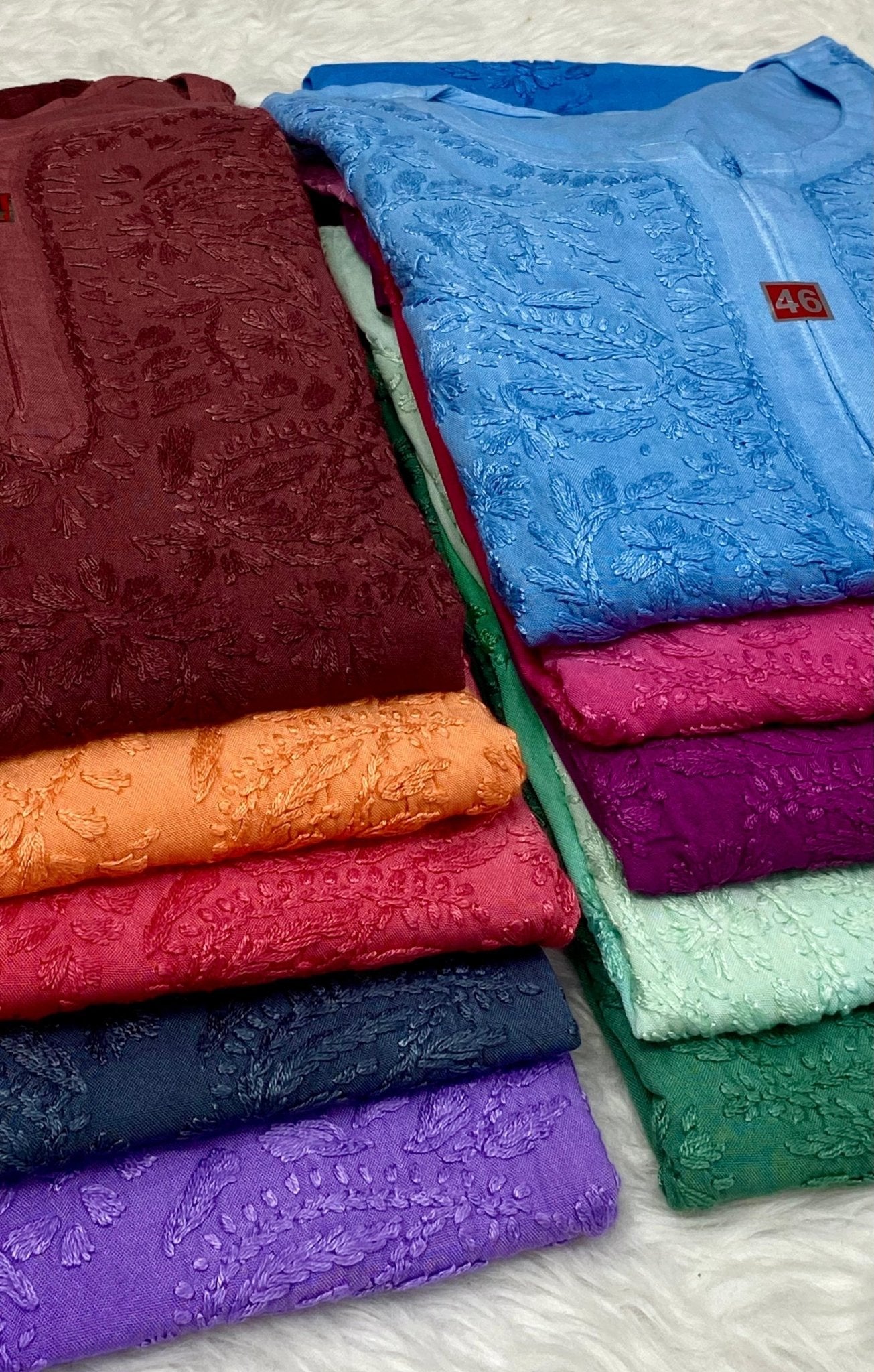 Rayon Ombre Soft Short Top - Chikankari official