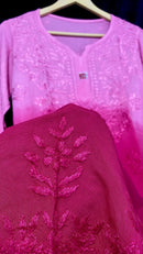 Rayon Ombre Soft Short Top - Chikankari official