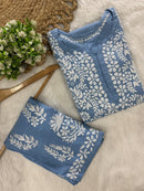 Rayon Plazzo Combo with Butas - Chikankari official