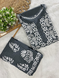 Rayon Plazzo Combo with Butas - Chikankari official