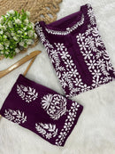 Rayon Plazzo Combo with Butas - Chikankari official