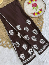 Rayon Short Kurta with pant - Chikankari official