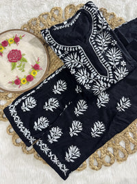 Rayon Short Kurta with pant - Chikankari official