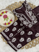 Rayon Short Kurta with pant - Chikankari official
