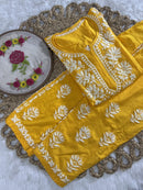 Rayon Short Kurta with pant - Chikankari official