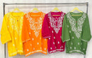 Rayon Short Top fine embroidered - Chikankari official