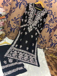 Rayon Silk with Heavywork Plazzo set - Chikankari official