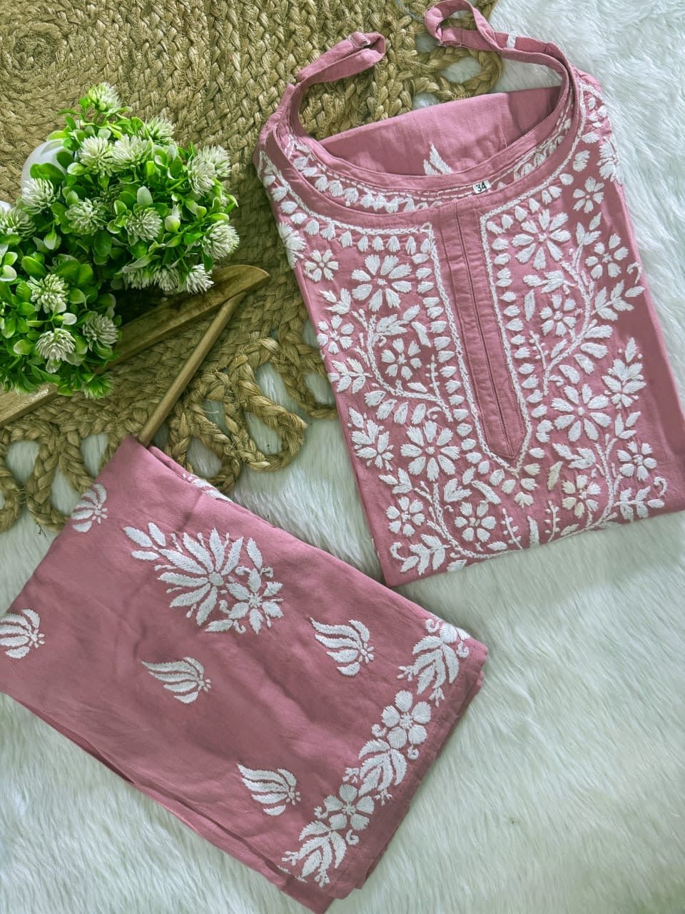 Rayon sleeveless co ord Combo - Chikankari official