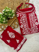 Rayon sleeveless co ord Combo - Chikankari official