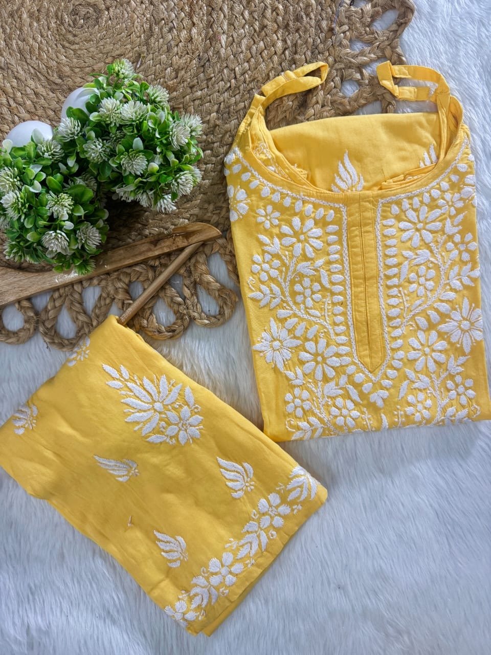 Rayon sleeveless co ord Combo - Chikankari official