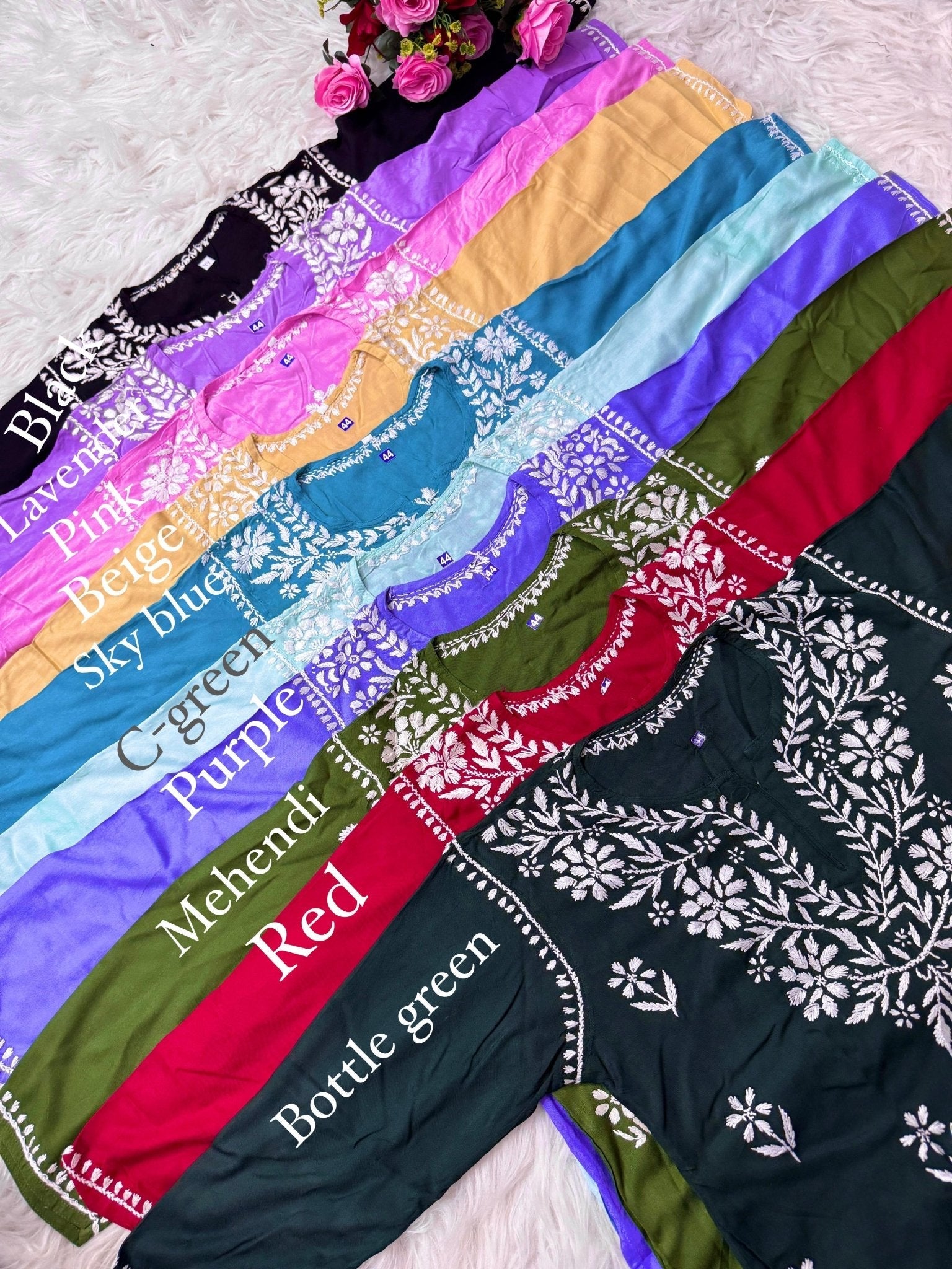 Rayon Soft Chikan ShortTop - Chikankari official