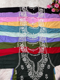 Rayon Soft Chikan ShortTop - Chikankari official