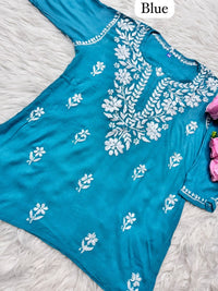 Rayon Soft Chikan ShortTop - Chikankari official