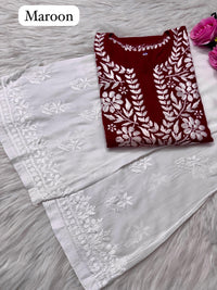 Rayon Soft Chikan ShortTop - Chikankari official