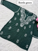 Rayon Soft Chikan ShortTop - Chikankari official