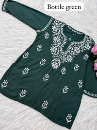 Rayon Soft Chikan ShortTop - Chikankari official