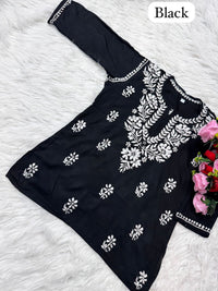 Rayon Soft Chikan ShortTop - Chikankari official