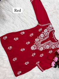 Rayon Soft Chikan ShortTop - Chikankari official