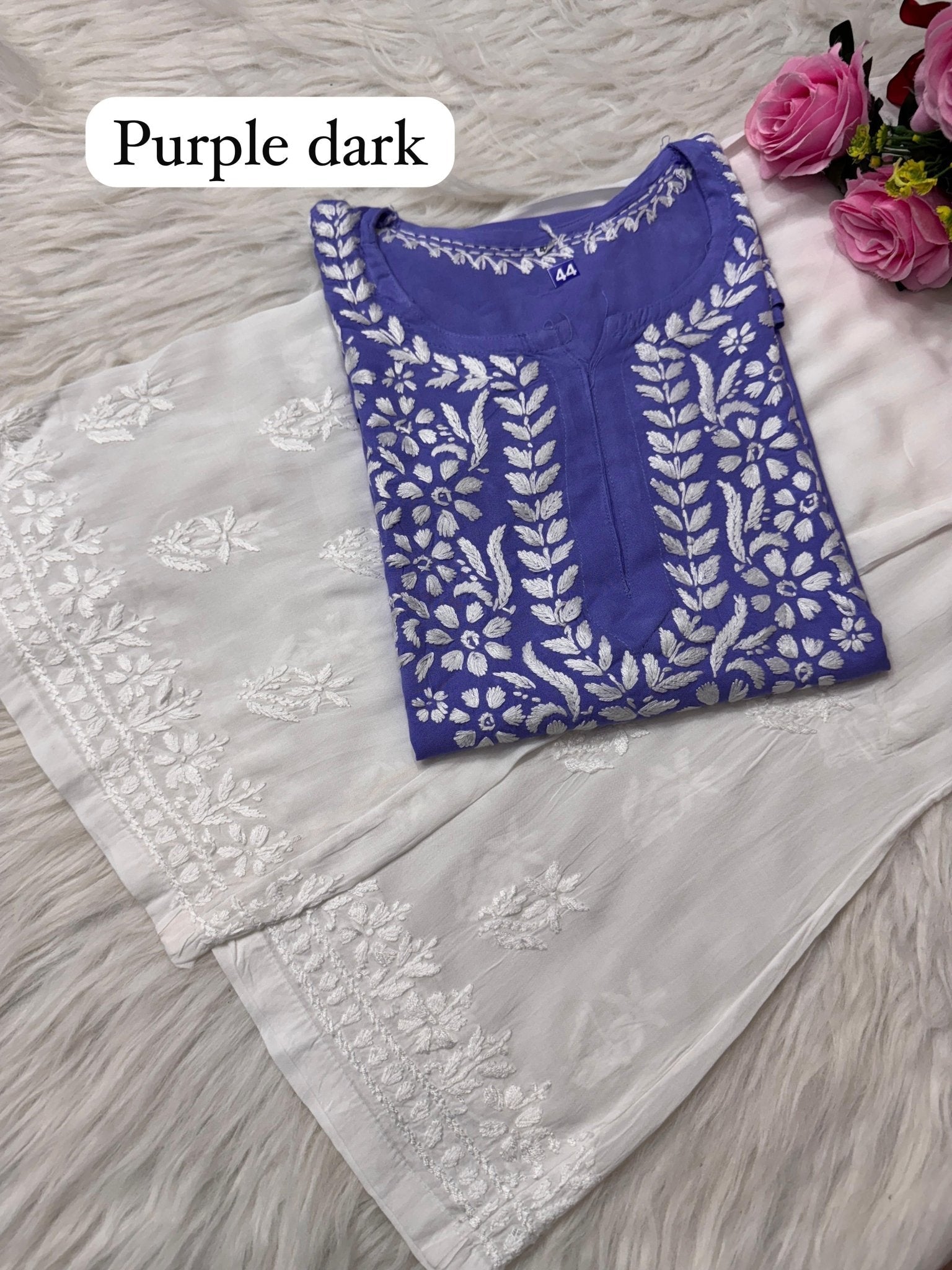 Rayon Soft Chikan ShortTop - Chikankari official
