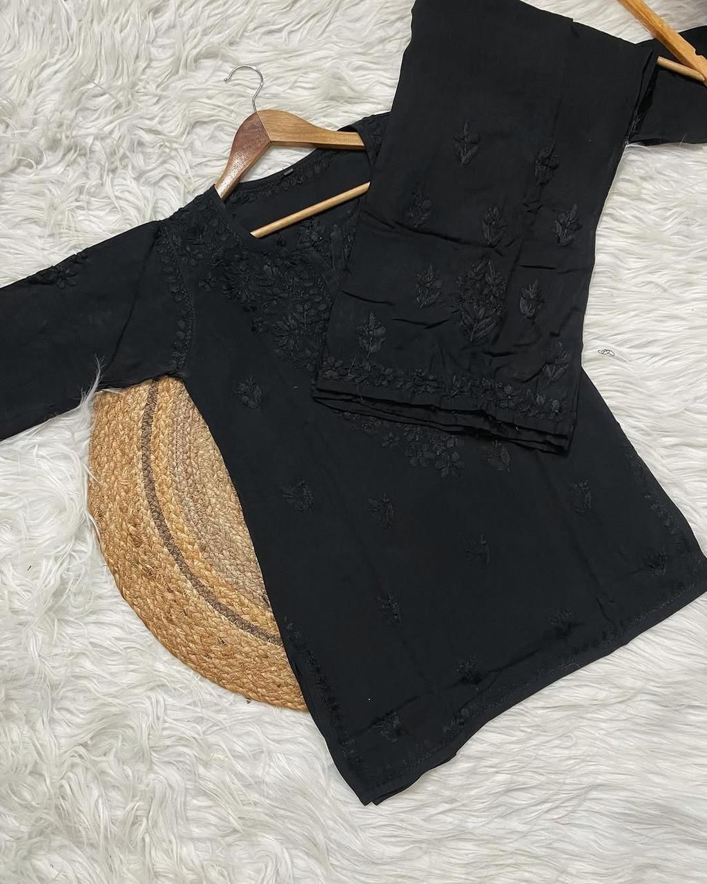 Rayon Soft Chikankari Dyed Co - ord set - Chikankari official