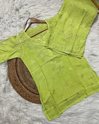 Rayon Soft Chikankari Dyed Co - ord set - Chikankari official