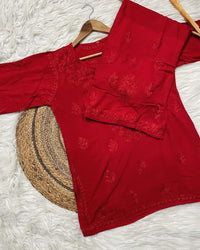 Rayon Soft Chikankari Dyed Co - ord set - Chikankari official